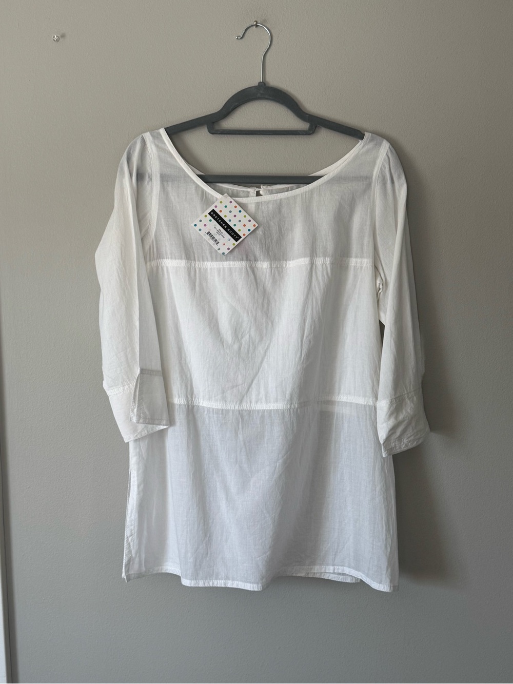 Gretchen Scott Key Largo Cotton Blouse White Large NEW